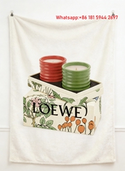 LOEWE Botanical Candle Set Print Flannel Fleece Throw Blanket L345